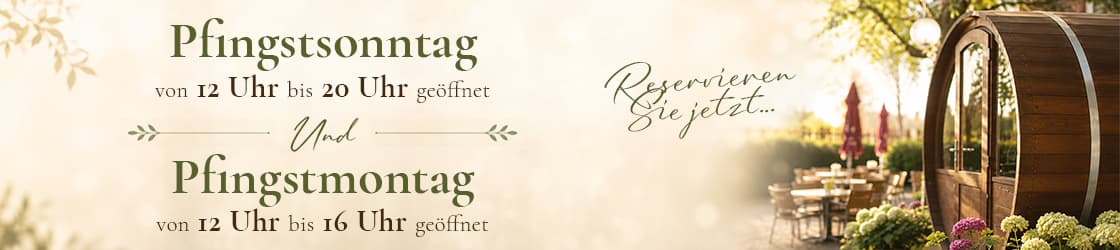 Pfingstsonntag 12 uhr bis 20 Uhr Und Pfingstmontag von 12 uhr bis 16 Uhr geöffnet